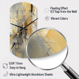 Yellow And Grey Beyond The Canvas II - Asymmetric Metal Wall Clock