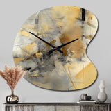 Yellow And Grey Beyond The Canvas II - Asymmetric Metal Wall Clock
