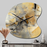 Yellow And Grey Beyond The Canvas II - Asymmetric Metal Wall Clock
