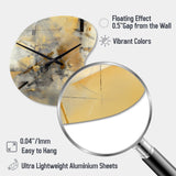 Yellow And Grey Beyond The Canvas II - Asymmetric Metal Wall Clock