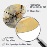 Yellow And Grey Beyond The Canvas II - Asymmetric Metal Wall Clock
