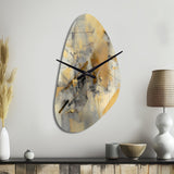 Yellow And Grey Beyond The Canvas II - Asymmetric Metal Wall Clock