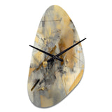Yellow And Grey Beyond The Canvas II - Asymmetric Metal Wall Clock