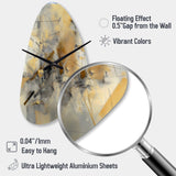 Yellow And Grey Beyond The Canvas II - Asymmetric Metal Wall Clock
