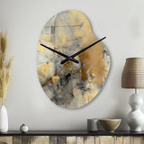 Yellow And Grey Beyond The Canvas II - Asymmetric Metal Wall Clock