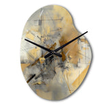 Yellow And Grey Beyond The Canvas II - Asymmetric Metal Wall Clock