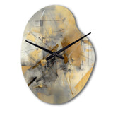 Yellow And Grey Beyond The Canvas II - Asymmetric Metal Wall Clock