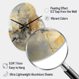 Yellow And Grey Beyond The Canvas II - Asymmetric Metal Wall Clock