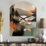 Green And Beige Transcending Reality I - Asymmetric Metal Wall Clock