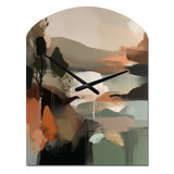 Green And Beige Transcending Reality I - Asymmetric Metal Wall Clock