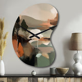 Green And Beige Transcending Reality I - Asymmetric Metal Wall Clock