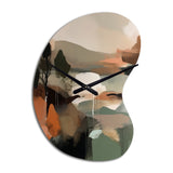 Green And Beige Transcending Reality I - Asymmetric Metal Wall Clock