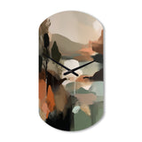 Green And Beige Transcending Reality I - Asymmetric Metal Wall Clock