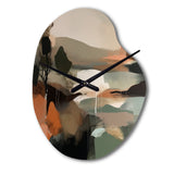Green And Beige Transcending Reality I - Asymmetric Metal Wall Clock