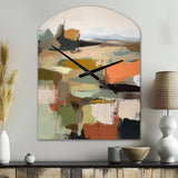 Green And Beige Transcending Reality III - Asymmetric Metal Wall Clock