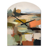 Green And Beige Transcending Reality III - Asymmetric Metal Wall Clock