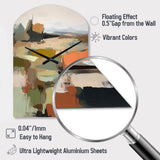 Green And Beige Transcending Reality III - Asymmetric Metal Wall Clock