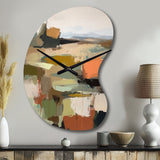 Green And Beige Transcending Reality III - Asymmetric Metal Wall Clock