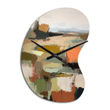 Green And Beige Transcending Reality III - Asymmetric Metal Wall Clock