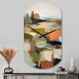 Green And Beige Transcending Reality III - Asymmetric Metal Wall Clock