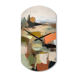 Green And Beige Transcending Reality III - Asymmetric Metal Wall Clock