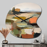 Green And Beige Transcending Reality III - Asymmetric Metal Wall Clock