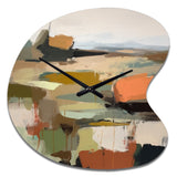 Green And Beige Transcending Reality III - Asymmetric Metal Wall Clock