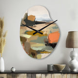 Green And Beige Transcending Reality III - Asymmetric Metal Wall Clock