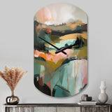 Green And Pink Transcending Reality - Asymmetric Metal Wall Clock