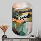 Green And Pink Transcending Reality - Asymmetric Metal Wall Clock