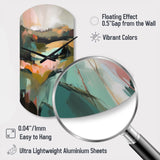Green And Pink Transcending Reality - Asymmetric Metal Wall Clock