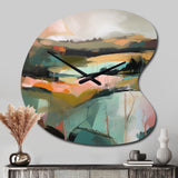 Green And Pink Transcending Reality - Asymmetric Metal Wall Clock
