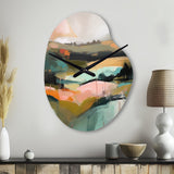 Green And Pink Transcending Reality - Asymmetric Metal Wall Clock