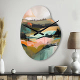 Green And Pink Transcending Reality - Asymmetric Metal Wall Clock