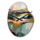 Green And Pink Transcending Reality - Asymmetric Metal Wall Clock
