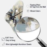 Beige And Grey Unbounded Creativity I - Asymmetric Metal Wall Clock
