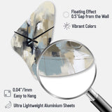 Beige And Grey Unbounded Creativity I - Asymmetric Metal Wall Clock