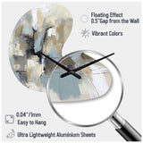 Beige And Grey Unbounded Creativity I - Asymmetric Metal Wall Clock