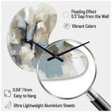 Beige And Grey Unbounded Creativity I - Asymmetric Metal Wall Clock