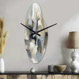 Beige And Grey Unbounded Creativity I - Asymmetric Metal Wall Clock