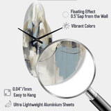 Beige And Grey Unbounded Creativity I - Asymmetric Metal Wall Clock