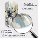 Beige And Grey Unbounded Creativity I - Asymmetric Metal Wall Clock