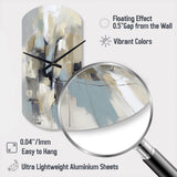 Beige And Grey Unbounded Creativity I - Asymmetric Metal Wall Clock