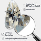 Beige And Grey Unbounded Creativity I - Asymmetric Metal Wall Clock