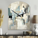 Beige And Grey Unbounded Creativity II - Asymmetric Metal Wall Clock
