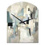 Beige And Grey Unbounded Creativity II - Asymmetric Metal Wall Clock