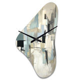 Beige And Grey Unbounded Creativity II - Asymmetric Metal Wall Clock