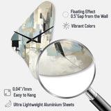 Beige And Grey Unbounded Creativity II - Asymmetric Metal Wall Clock