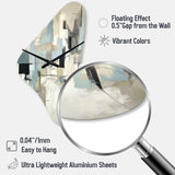 Beige And Grey Unbounded Creativity II - Asymmetric Metal Wall Clock