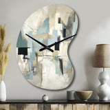 Beige And Grey Unbounded Creativity II - Asymmetric Metal Wall Clock